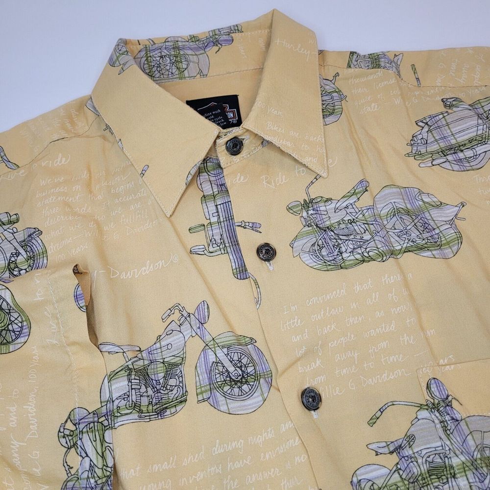 Harley Davidson Men's Rayon Shirt Size M Hawaiian Camp Style‎ Motorcycles